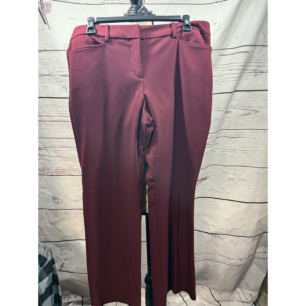 New York & Company Burgundy Stretch Dress Pants Womens 10 Average Maroon